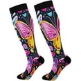 thumbnail image 1 of FREEAMG Mexican Serape Blanket Stripes Compression Socks Women Men Knee High Stockings for Sports,Running,Travel 1Pair, 1 of 7