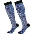 thumbnail image 1 of FREEAMG Mexican Talavera Pattern Compression Socks for Women&Men Circulation-Best Support for Nurses,Running,Athletic-2 Pairs, 1 of 7