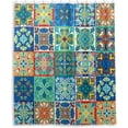 thumbnail image 1 of FREEAMG Mexican Talavera Shower Curtain with Hooks, Waterproof Washable Fabric Shower Curtain for Bathroom Bathtub Decor, 60"x 72", 1 of 6