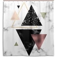 thumbnail image 1 of FREEAMG Minimal Geometric Marble Shower Curtain Home Decor, Marble Gold Triangles Waterproof Polyester Fabric Bathroom Shower Curtain Set with Hooks, 66 X 72 Inches, 1 of 4