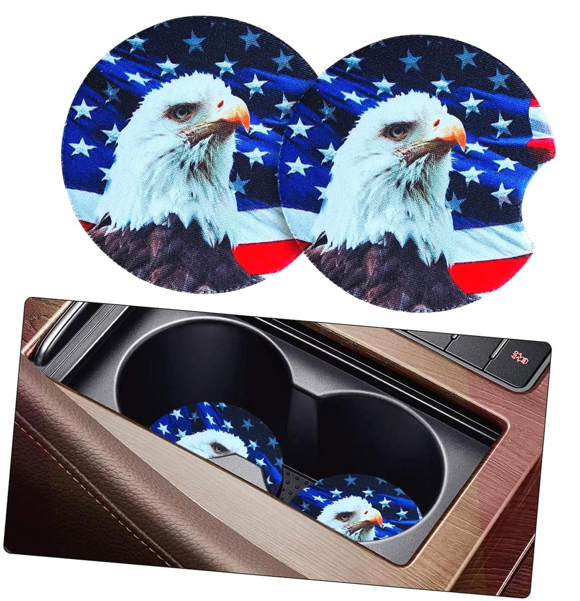 Doginthehole Cute Corgi Print Car Cup Holder Coasters (Pack Of 2) - Absorbent Silicone Coasters For Most Vehicles