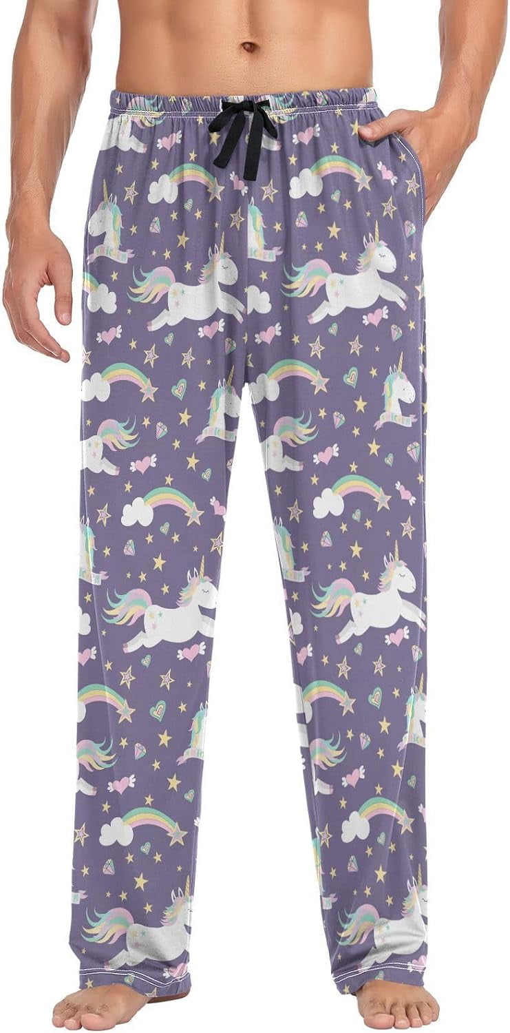 FREEAMG Mugical Unicorns Pajama Pants for Men, Men's Separate Bottoms