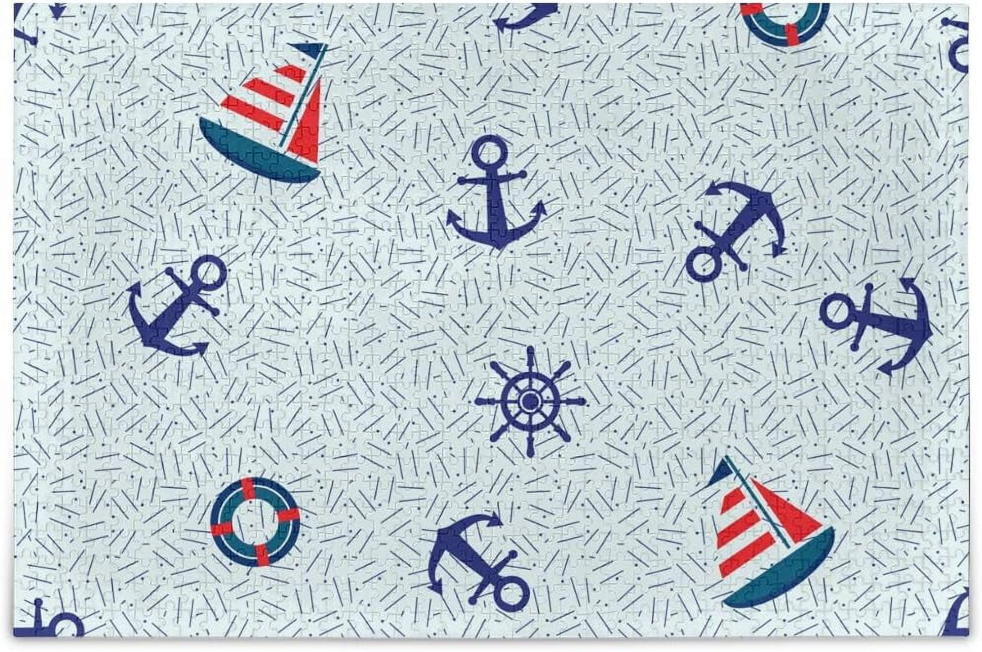 FREEAMG Nautical Sailboat Anchor Steering Wheel and Lifebuoy Marine Sea