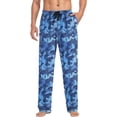 thumbnail image 1 of FREEAMG Navy Camouflage Pajama Pants for Men, Men's Separate Bottoms, Pure Cotton Comfortable Lounge Pants for Men（163）, 1 of 7