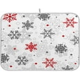 thumbnail image 1 of FREEAMG New Year Christmas Snowflakes Dish Drying Mat for Kitchen Counter,Super Quick Absorbent Composite Sponge Dish Drying Pad,Heat Resistant Non-Slip Rack Tableware Mat, 16x18 Inch, 1 of 7