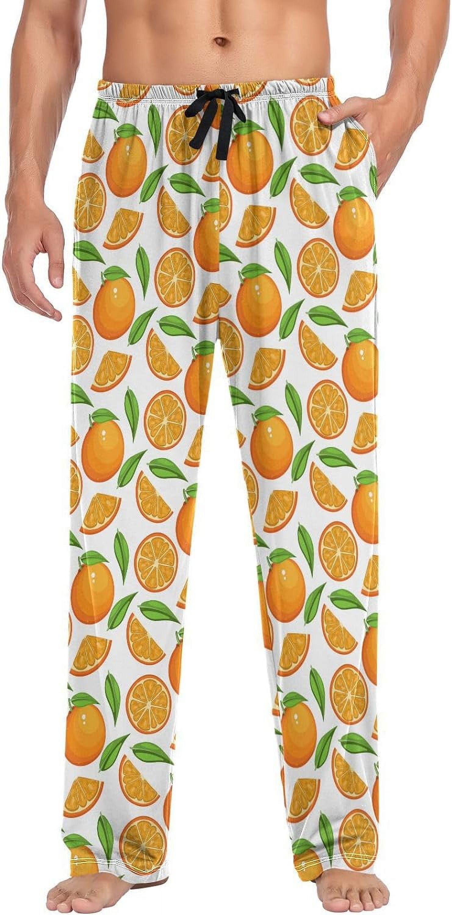 FREEAMG Orange Fruit Pattern Pajama Pants for Men, Men's Separate ...