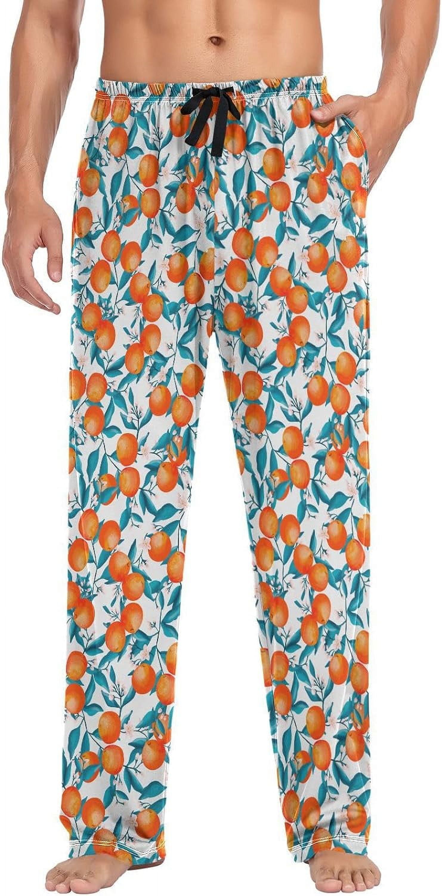FREEAMG Orange Fruit Pattern Pajama Pants for Men, Men's Separate ...