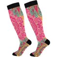 thumbnail image 1 of FREEAMG Ottoman Motifs Compression Socks for Women&Men Circulation-Best Support for Nurses,Running,Athletic-1 Pairs, 1 of 7