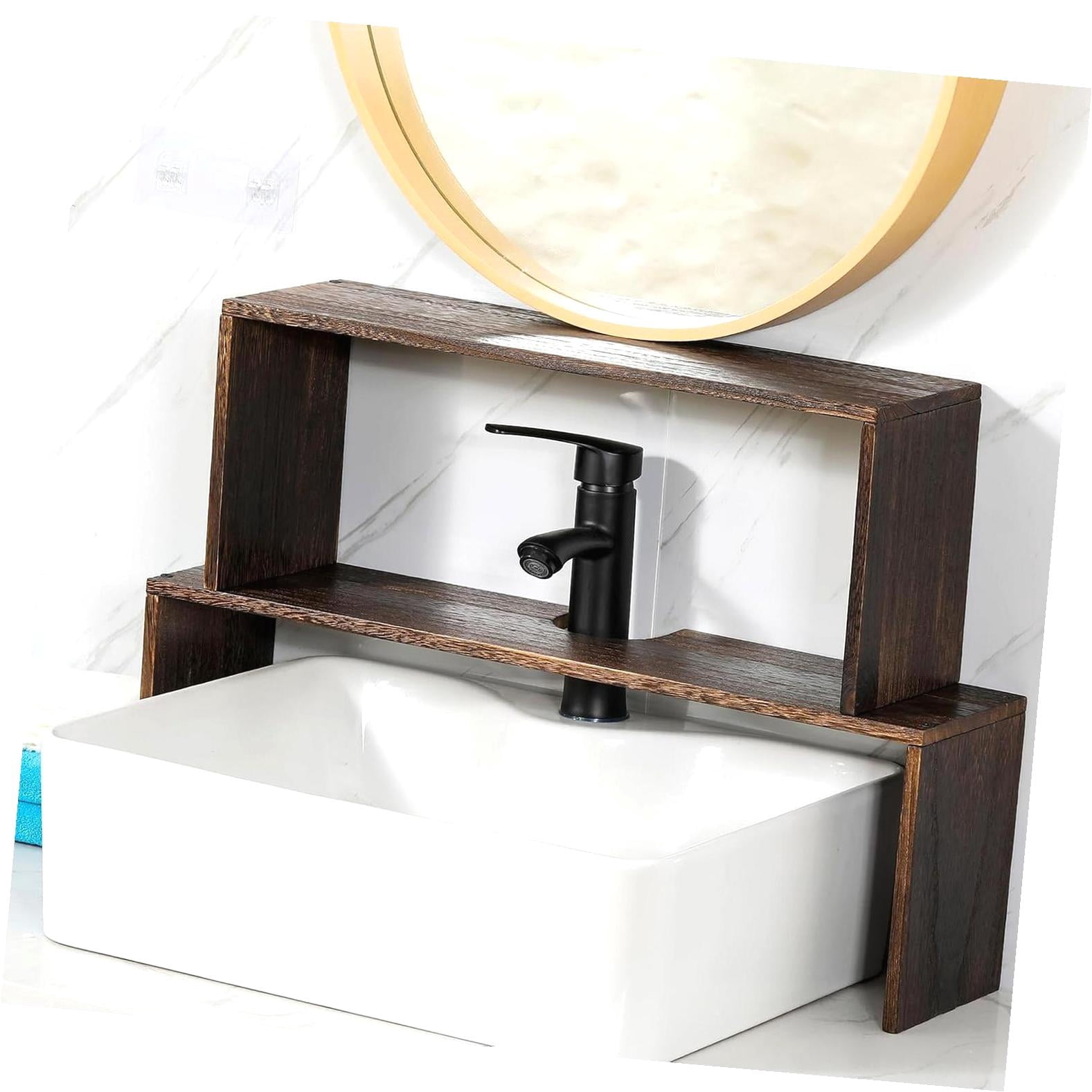 FREEAMG Pair of Over-The-Sink Shelves, Bathroom Storage Organizer ...