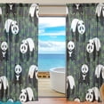 thumbnail image 1 of FREEAMG Pandas Bamboo Sheer Window Curtain Panel Drape 55x78 Inch for Living Room Bedroom Kids Room 2 Piece, 1 of 4