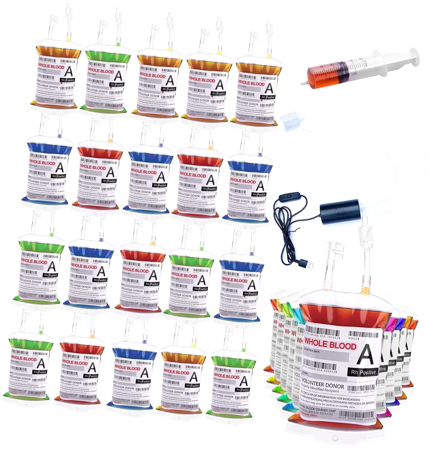 FREEAMG Party Decorations Cups, 50 Packs Blood Bag IV Bags for ...