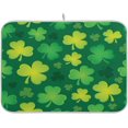 FREEAMG Patrick's Day Clover Dish Drying Mat for Kitchen, 16 x 18 Inch