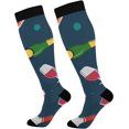 thumbnail image 1 of FREEAMG Patterns Of Wine Glasses and Bottles Compression Socks for Women and Men, 1 Pair, 1 of 7