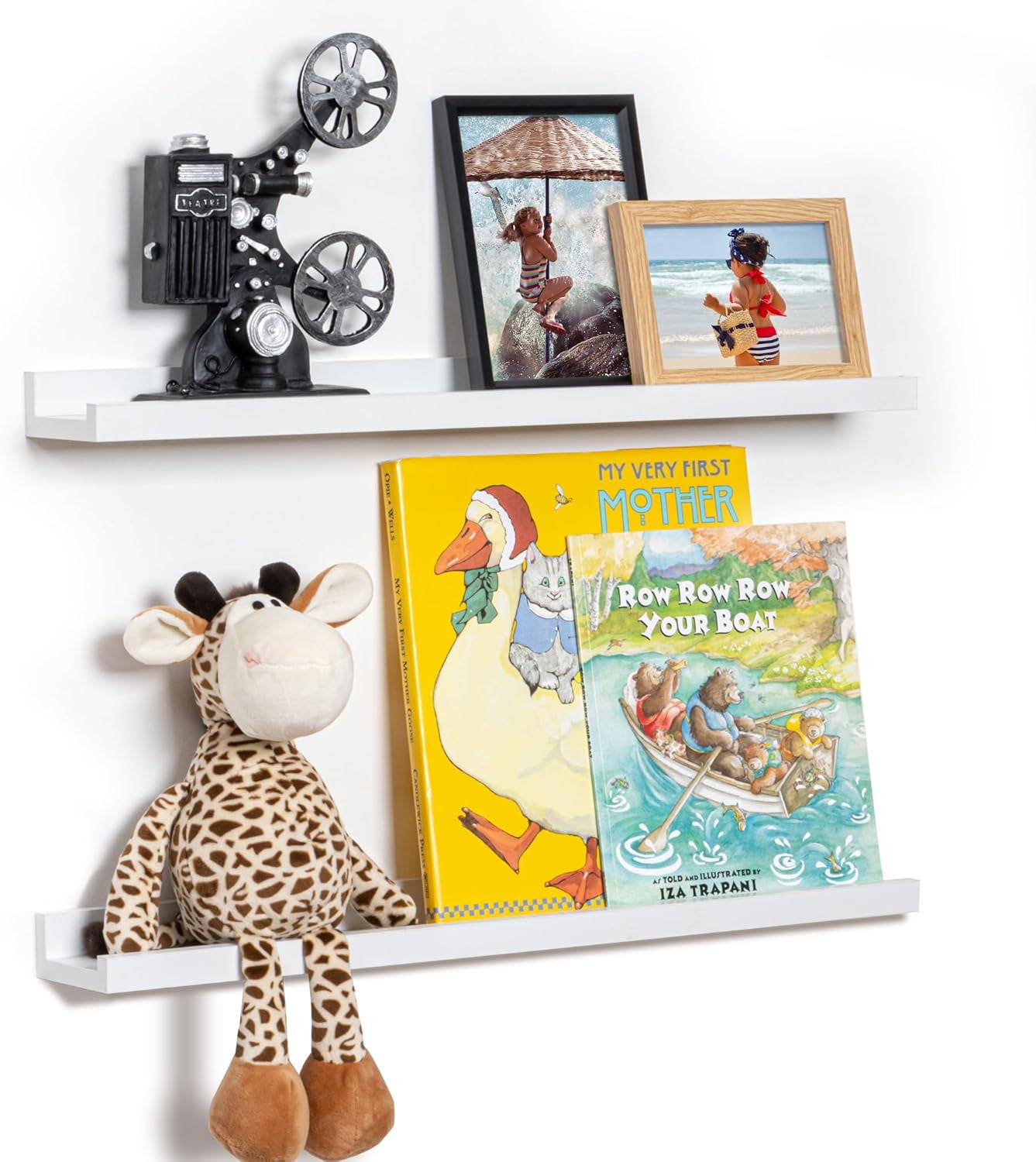 FREEAMG Picture Ledge Shelf, 24 Inch Floating Shelves Set of 2, Nursery ...
