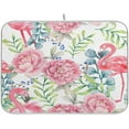 thumbnail image 1 of FREEAMG Pink Flamingo Flowers Dish Drying Mat Microfiber Drying Pad for Kitchen Counter Absorbent Mat Drying Pad Sink Mat 18 x 24 Inch, 1 of 7