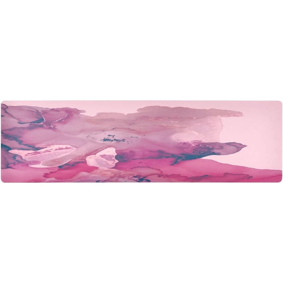 FREEAMG Pink Fog Pretty Long Trivet Table Runner Non-Slip Heat Resistant Table Protector Waterproof Easy to Clean Marbling Colorful Hot Pads Pot Holders Table Mats