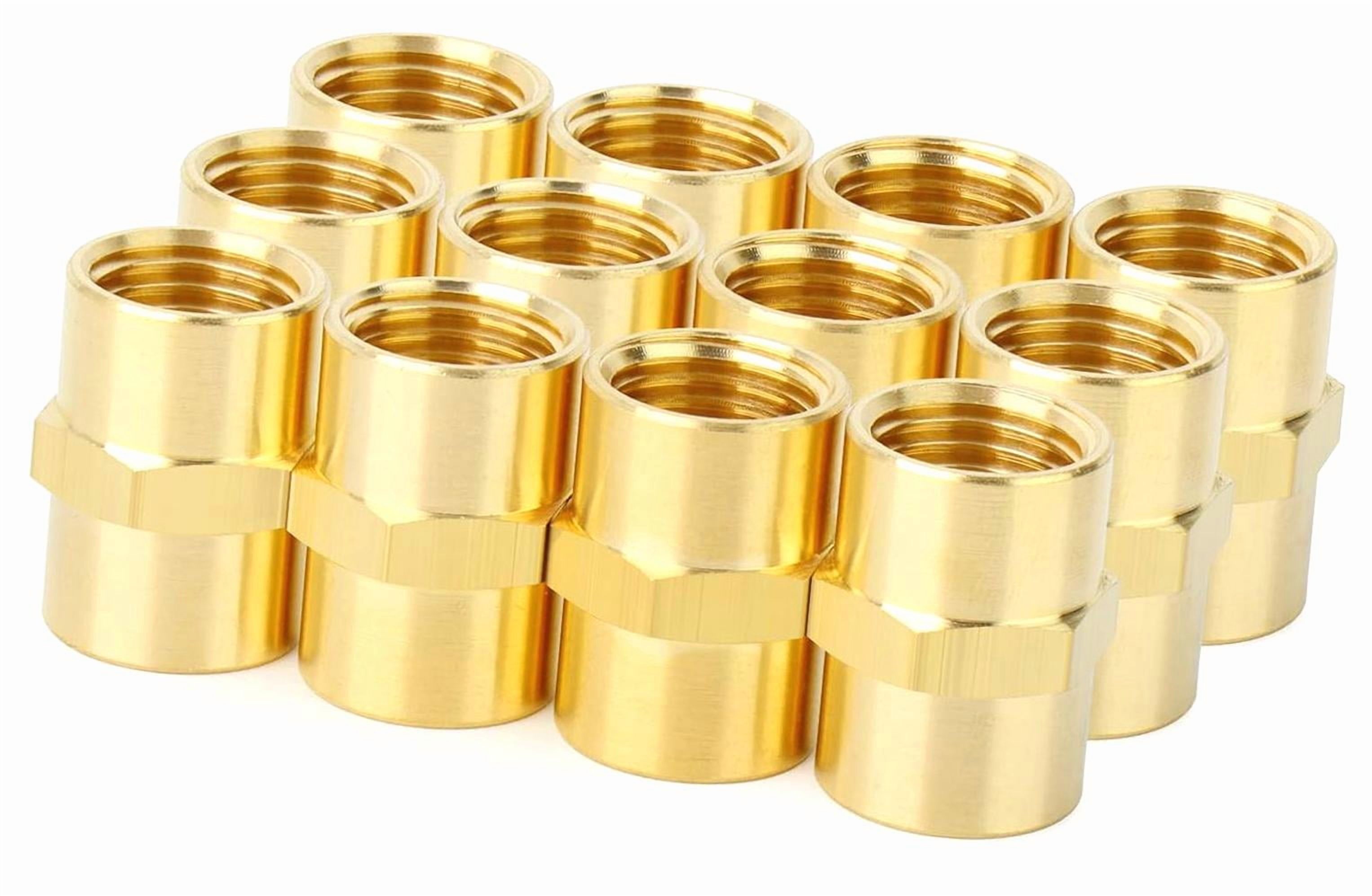 Dixon Valve Brass Hex Coupling – 1/4” NPTF Female X 1/4” NPTF Female, For Plumbing & Air Lines