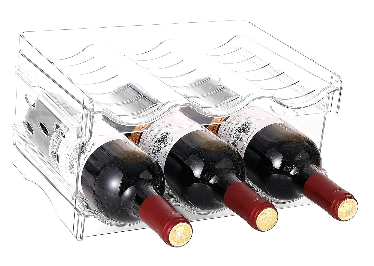 FREEAMG Plastic Stackable Bottle Storage Holder Rack, Stand-Alone Water ...