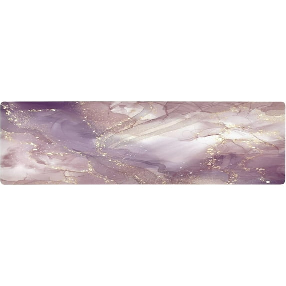 FREEAMG Purple Pink Marble Long Trivet Table Runner Non-Slip Heat Resistant Table Protector Waterproof Easy to Clean Fashion Design Hot Pads Pot Holder Table Mats