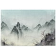 thumbnail image 1 of FREEAMG Puzzle 500 Pieces - Winter Ink Painting - Wooden Jigsaw Puzzles for Family Games - Suitable for Teenagers and Adults, 20.5"x14.9", 1 of 7