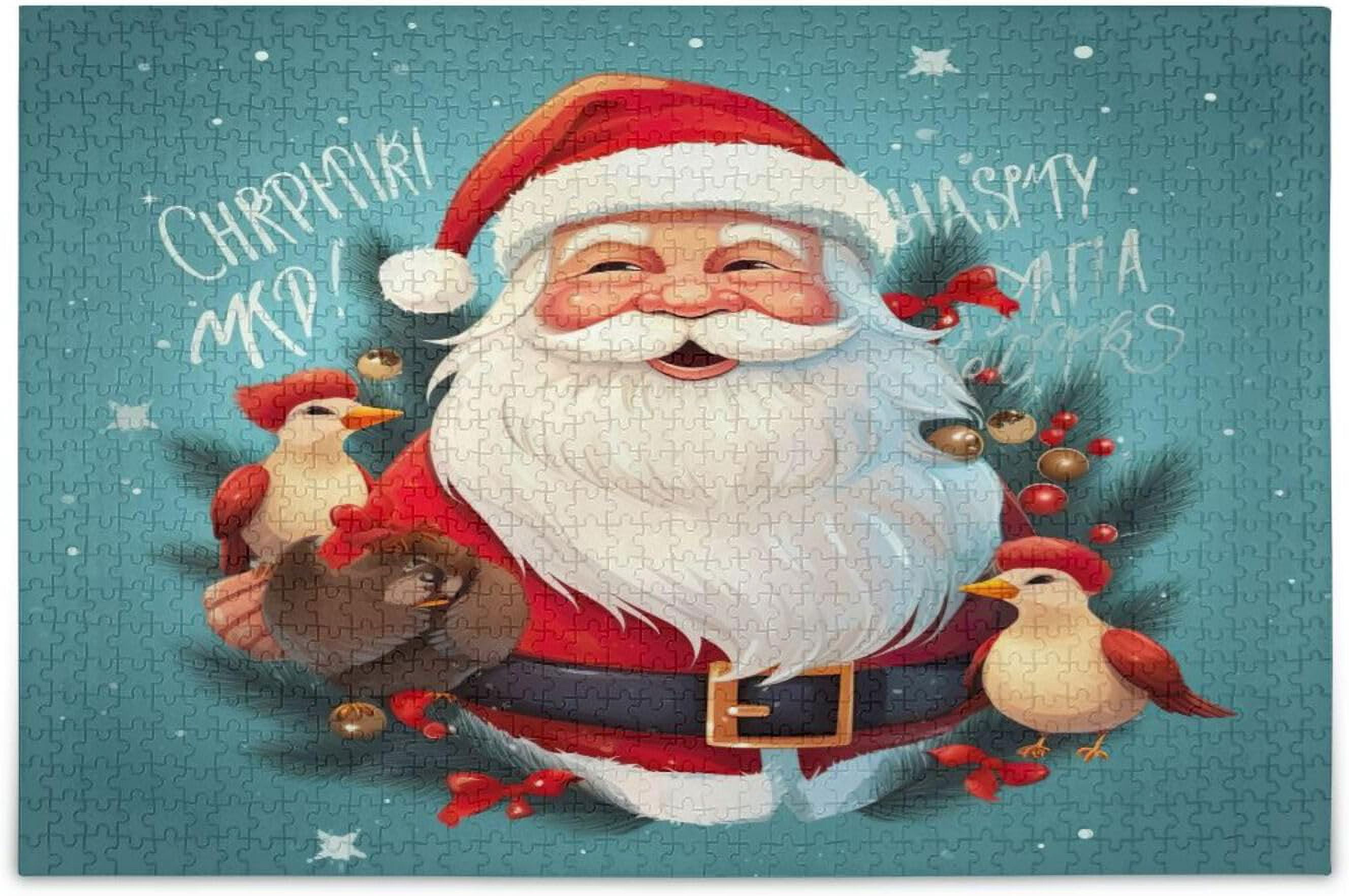 FREEAMG Puzzle Happy Santa Claus Jigsaw Puzzles, 500 Piece Puzzles