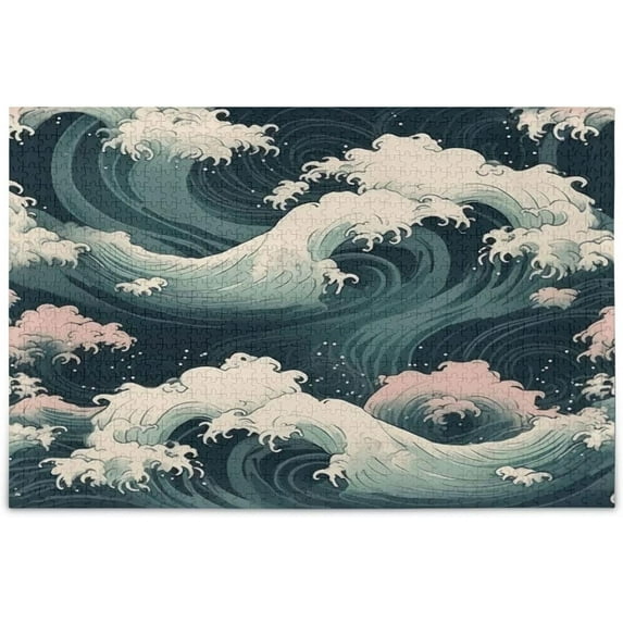 FREEAMG Puzzle- The Great Wave Jigsaw Puzzles, 500 Piece Puzzles for Family - Fun Intellectual Decompressing Educational Games