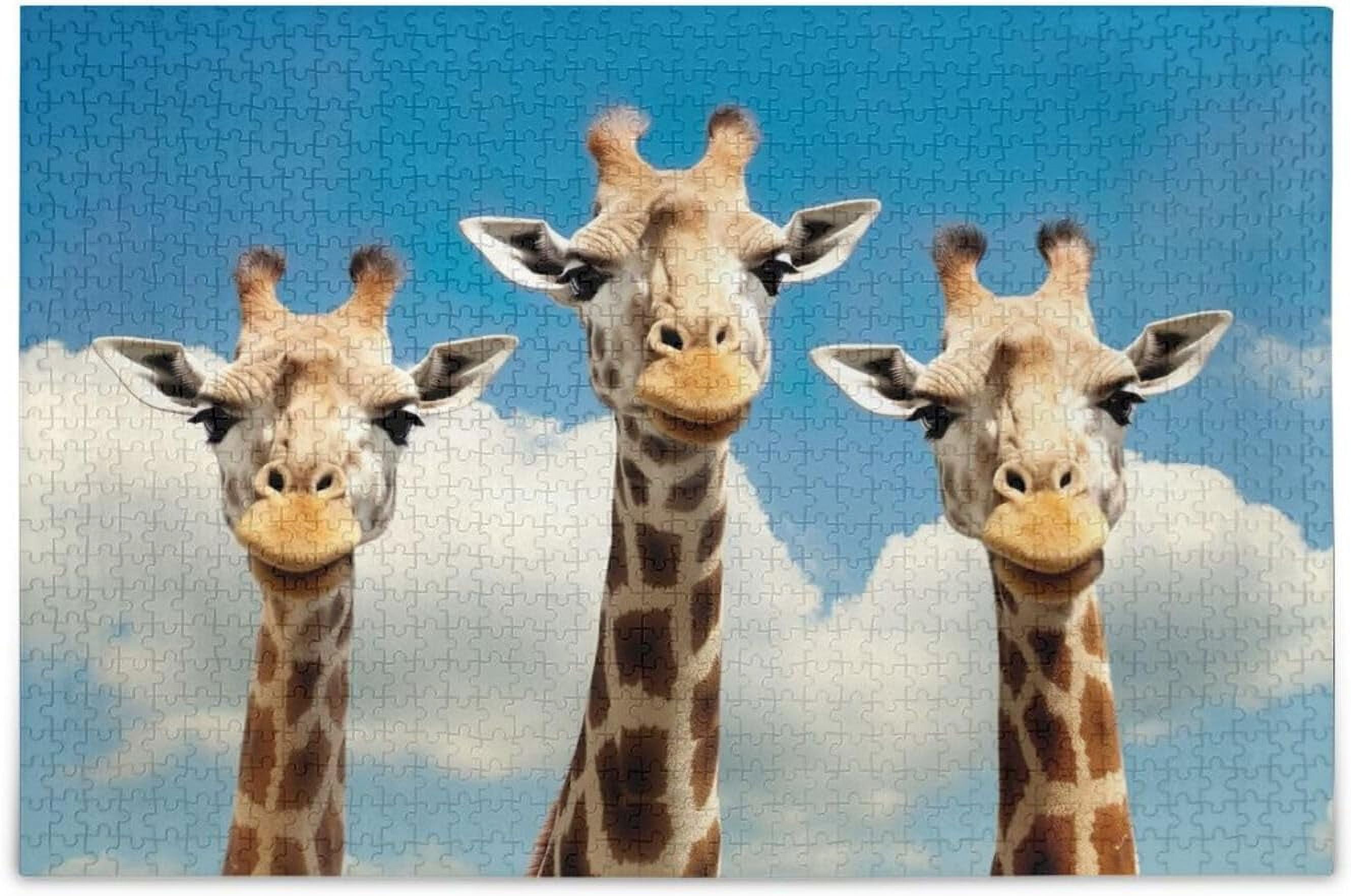 FREEAMG Puzzles for Adults 1000 Pieces Funny Giraffes Jigsaw Puzzle