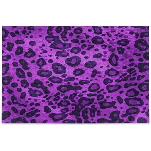 FREEAMG Puzzles for Adults 500 Pieces - Purple Leopard Jigsaw Puzzle Family Game Intellective Toys Wall Art Work for Educational Gift Home Decor