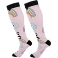 thumbnail image 1 of FREEAMG Rainbow Compression Socks for Men & Women Knee High Stockings for Running, Sport, Hiking & Travel, 1 of 7