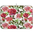 thumbnail image 1 of FREEAMG Red and Pink Roses Dish Drying Mat for Kitchen, 18 x 24 Inch Microfiber Absorbent Dish Drying Pad, Machine Washable Kitchen Counter Protect Mats, 1 of 7