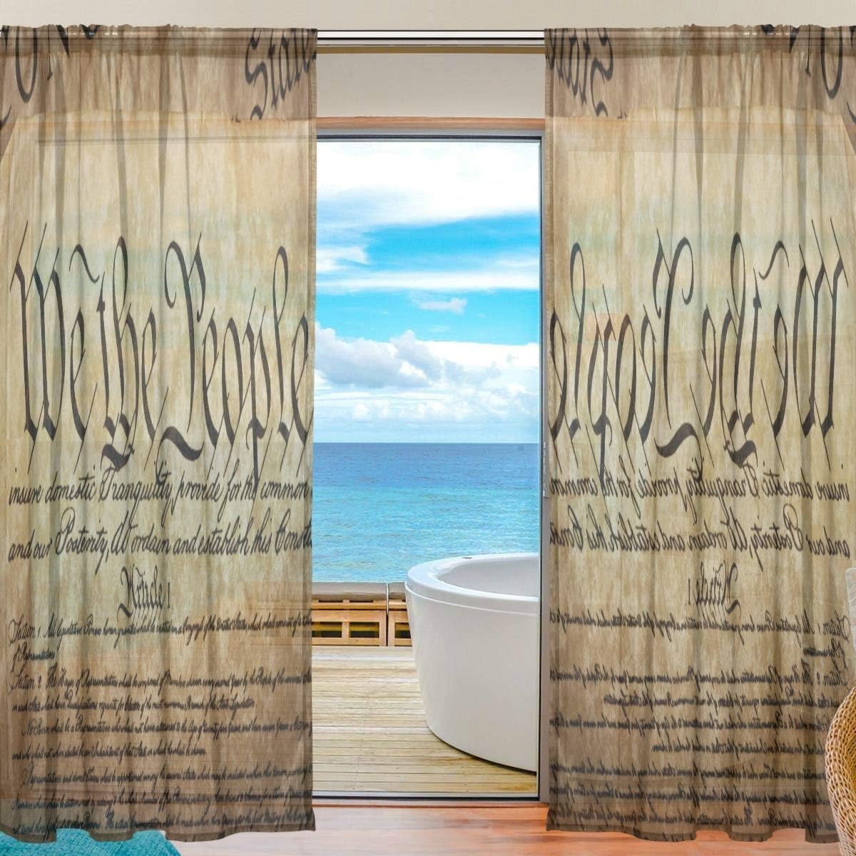 Tenda A Occhielli In Voile Bianca Con Bordo Nero, Al Pezzo 140x250 Cm Anita 243856