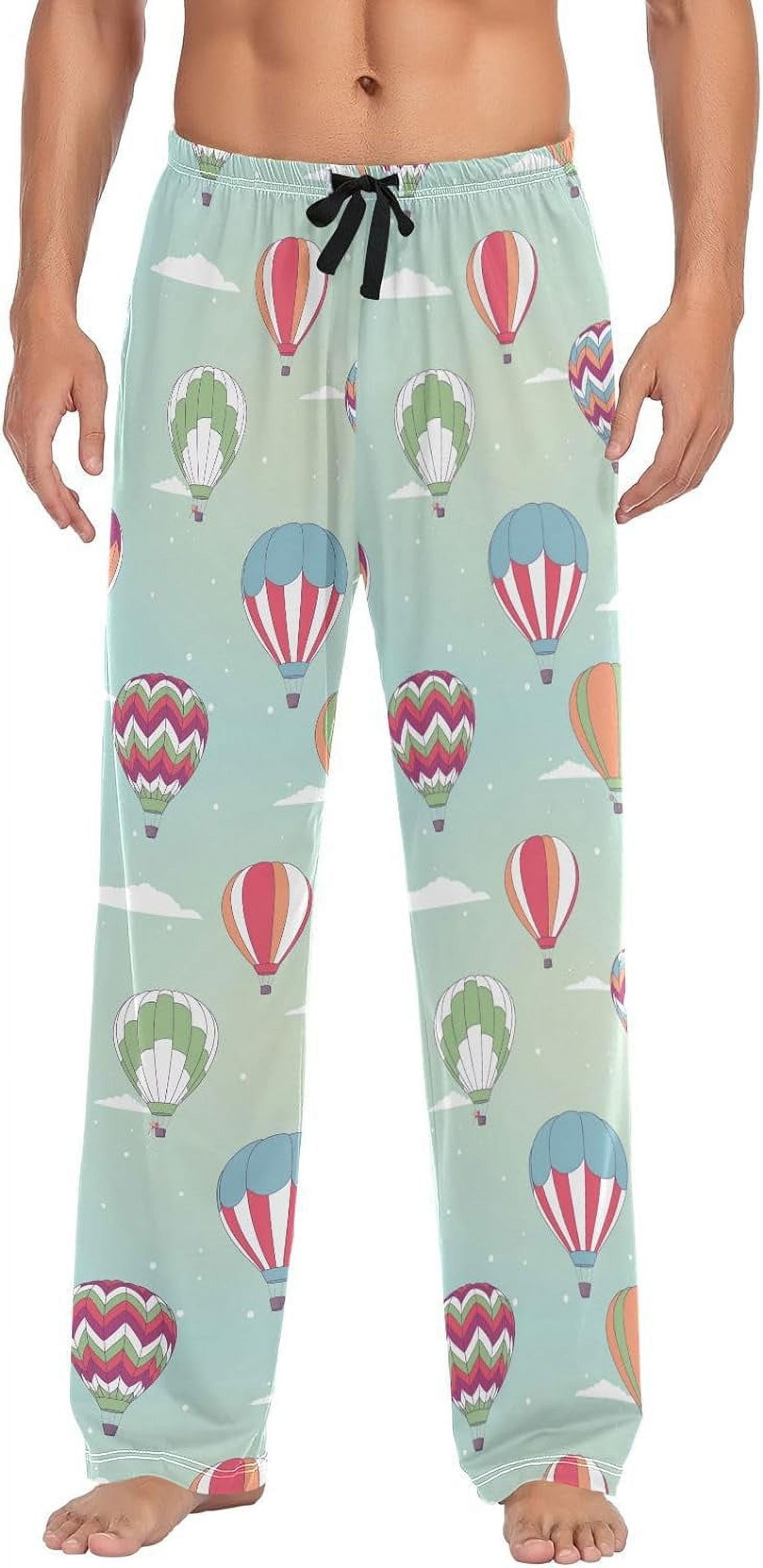 FREEAMG Retro Hot Air Balloon Pajama Pants for Men, Men's Separate ...