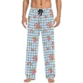 thumbnail image 1 of FREEAMG Rose Plaid Pajama Pants for Men, Men's Separate Bottoms, Comfortable Sleep Lounge Pj Pants, 1 of 7