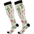 thumbnail image 1 of FREEAMG Roses and Butterflies Compression Socks for Women&Men Circulation-Best Support for Nurses,Running,Athletic-1 Pairs, 1 of 7