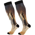 thumbnail image 1 of FREEAMG Running Horse Compression Socks Women Men Knee High Stockings for Sports,Running,Travel 1Pair, 1 of 7