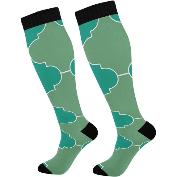 FREEAMG Santa Elk Gift Compression Socks for Women and Men, 1 Pair