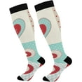 thumbnail image 1 of FREEAMG Scandinavian Dwarf Tomte with Candles Compression Socks for Women and Men, 1 Pair, 1 of 7