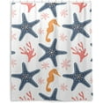 thumbnail image 1 of FREEAMG Seahorse Starfish Shower Curtain with Hooks, Waterproof Washable Fabric Shower Curtain for Bathroom Bathtub Decor, 60"x 72", 1 of 6