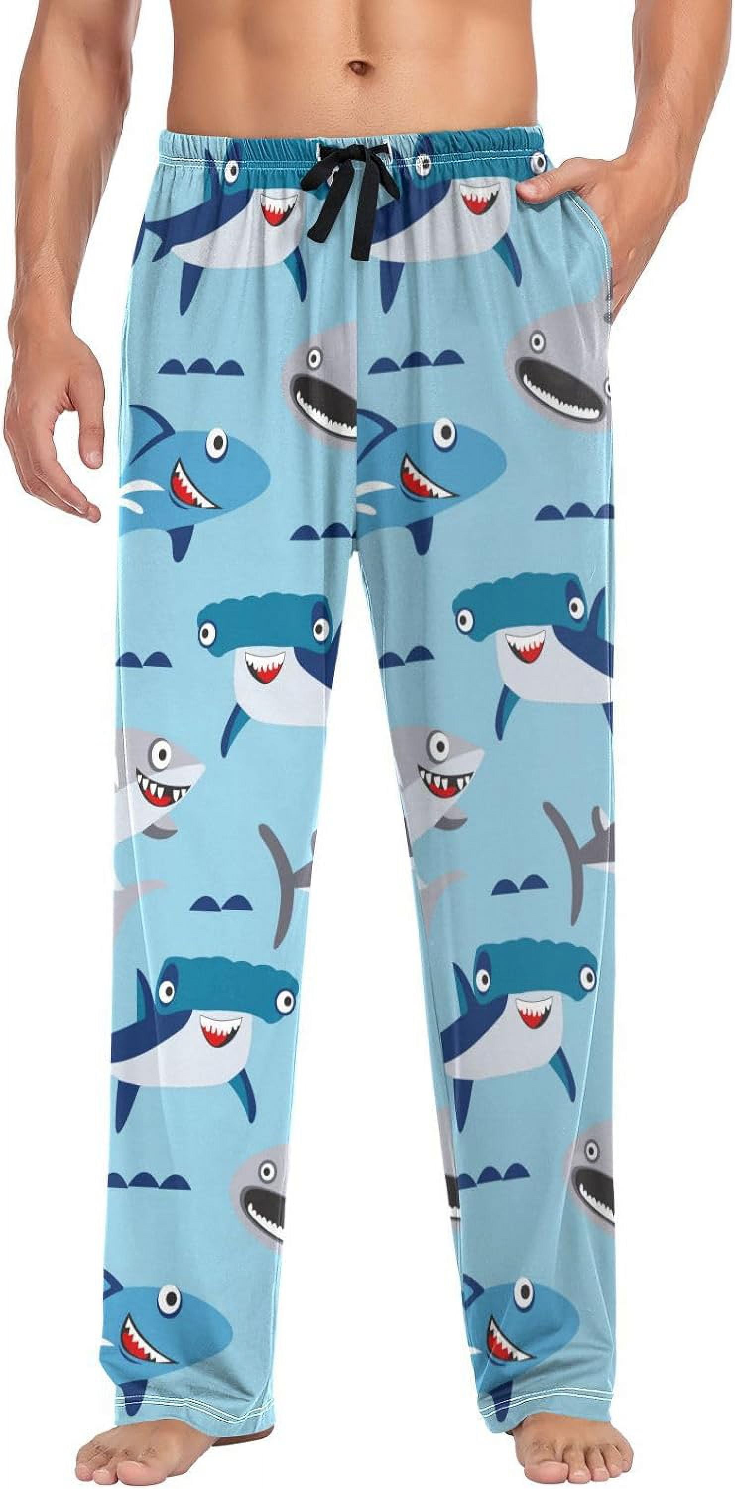 FREEAMG Shark Cotton Pajama Pant for Men, Super Soft Lightweight Lounge ...