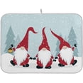 thumbnail image 1 of FREEAMG Snow Winter Gnomes Christmas Absorbent Dish Drying Mat Microfiber Kitchen Countertop Table Protector Multipurpose Counter Rack Sink Drainer Pad 16"x18", 1 of 6