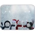thumbnail image 1 of FREEAMG Snow Winter Happy Snowman 16 x 18 Inches Absorbent Dish Drying Mat Microfiber Kitchen Countertop Table Protector Multi-Purpose Counter Rack Sink Drainer Pad, 1 of 6