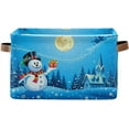 thumbnail image 1 of FREEAMG Snowman Christmas Storage Bin for Toy Storage Basket Dirty Clothes Sundries Office Home Closet Organizer Shelf Cube Box Waterproof Laundry Basket, 1 PCS, 1 of 7