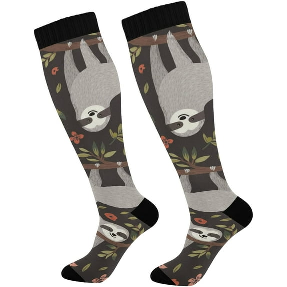 FREEAMG Spiral Night Starry Compression Socks for Women and Men, 1 Pair