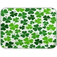 thumbnail image 1 of FREEAMG St. Patrick's Day Dish Drying Mat for Kitchen Counter, Green Clover Leaves Shamrocks Ultra Absorbent Reversible Microfiber Dishes Drying Rack Pad Heat-resistant Mats 18x24in, 1 of 7