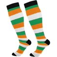 thumbnail image 1 of FREEAMG St Patricks Stripes Compression Socks for Women&Men Circulation-Best Support for Nurses,Running,Athletic-1 Pairs, 1 of 7