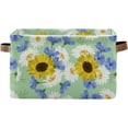 thumbnail image 1 of FREEAMG Sunflower Daisy Storage Basket with Handles Collapsible Storage Bins Canvas Fabric Storage Organizer for Shelves Closet Bedroom Living Room 1Pack, 1 of 7