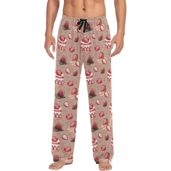 FREEAMG Sweets Pajama Pants for Men, Men's Separate Bottoms, Comfortable Sleep Lounge Pj Pants