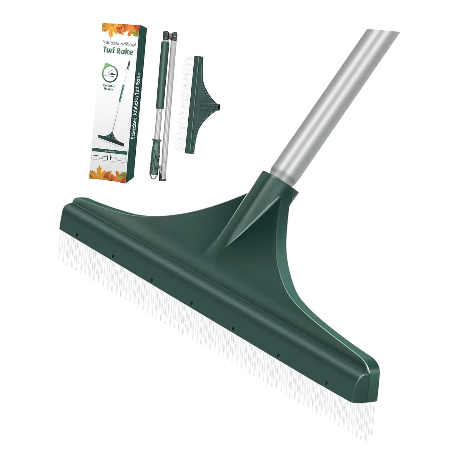 FREEAMG Synthetic Grass Turf Rake Featuring a Foldable, Lightweight ...