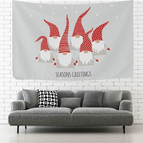 FREEAMG Tapestry Wall Hanging Christmas Cute Little Gnomes Tapestry Decorative Wall Tapestries Wall Art Wall Blanket Bedding Tapestry for Bedroom Living Room Dorm Home Decor 80"x60"