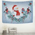 thumbnail image 1 of FREEAMG Tapestry Wall Hanging Christmas Cute Snowman Santa Hat Snowflake Birds Tapestry Decorative Tapestries Wall Art Wall&nbsp;Blanket&nbsp;Bedding Tapestry for Bedroom Living Room Dorm 90"x60", 1 of 7